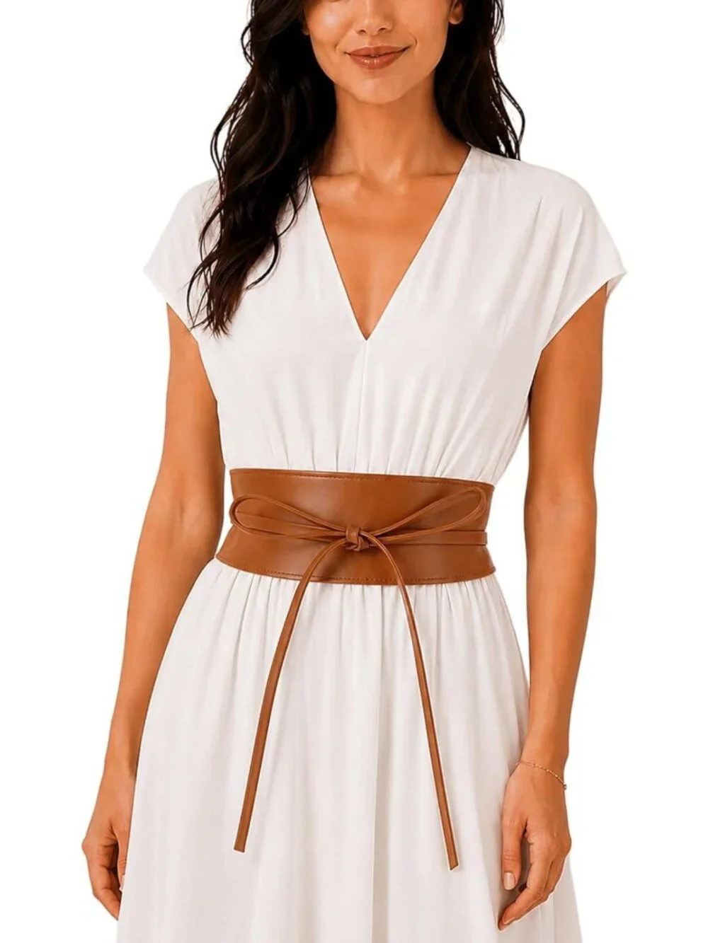 Stylish Italian Leather Obi Belt for Women - Chic Fashion Accessory, Versatile
